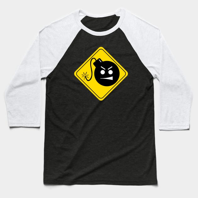 Serious Sam - Danger Sign Baseball T-Shirt by Remus